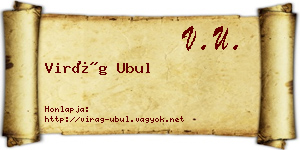 Virág Ubul névjegykártya